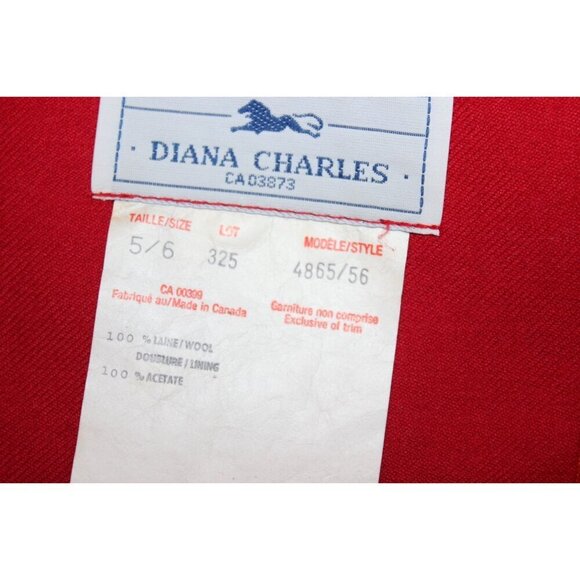 Vintage Diana Charles Red Wool Overcoat Size  4/5 (Small) Womens - Picture 13 of 13